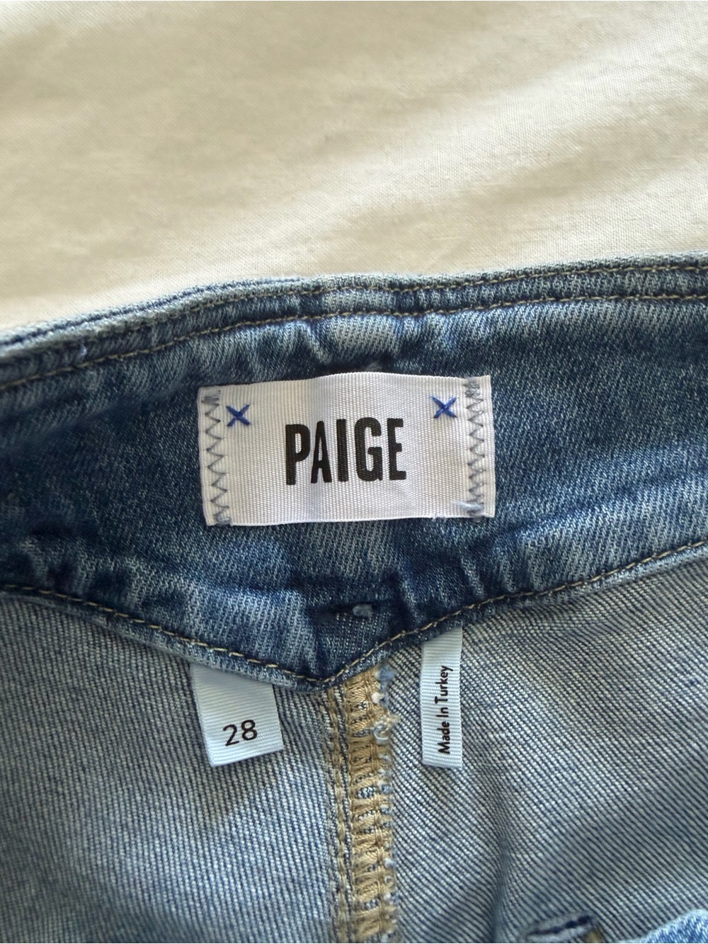 PAIGE Denim Light Wash Sarah Straight Ankle Jeans Size 28 Like New - Picture 12 of 16